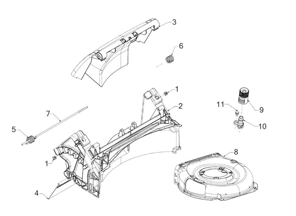 Deck Diagram and Parts List for 12AVB2M5345 2018 Yard Machines Lawn Mower